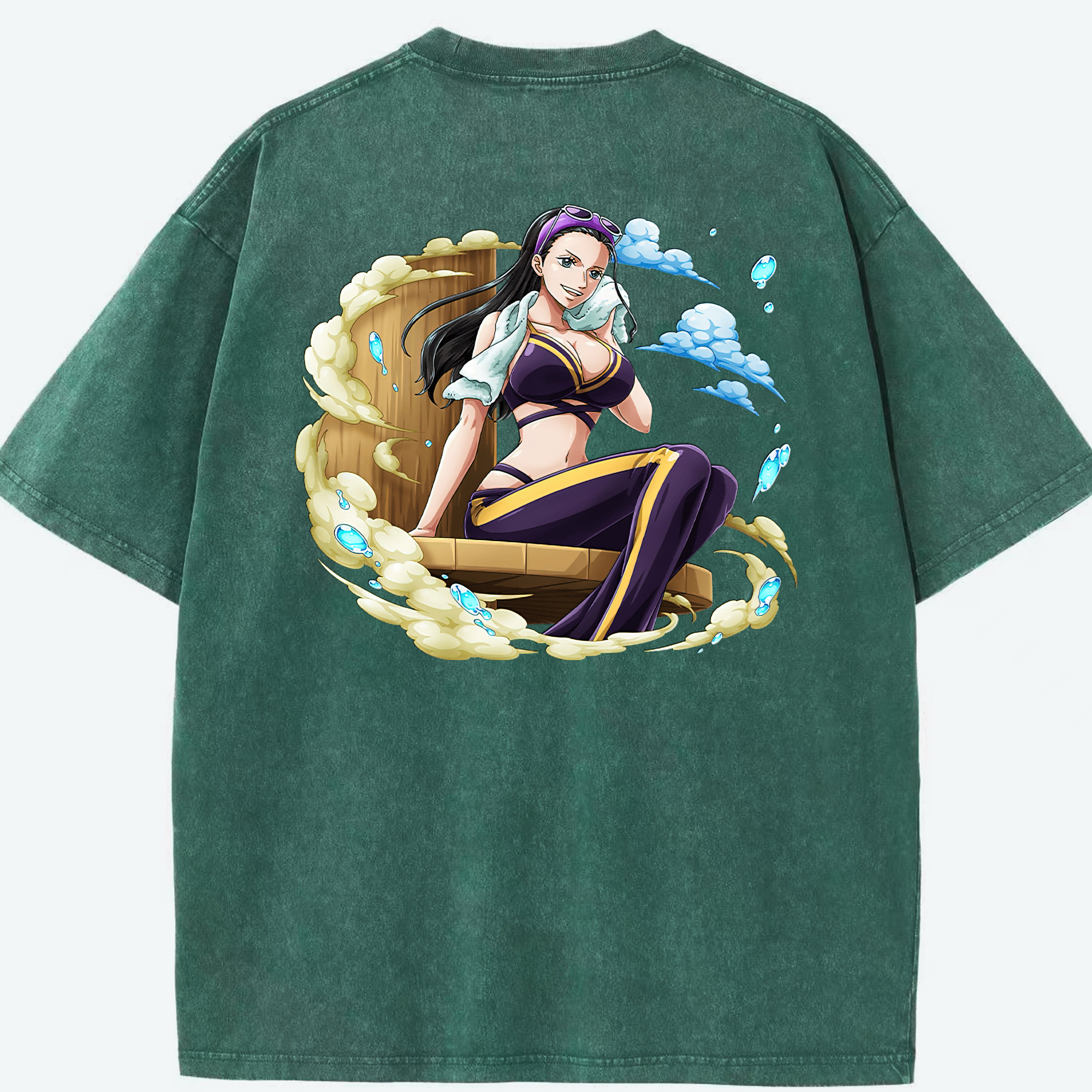 ワンピース ニコ・ロビン ONE PIECE Nico Robin 綿100% ヴィンテージ風 半袖Tシャツ（背面プリント）